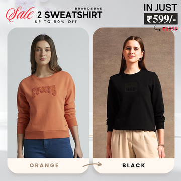 2 Stylish Sweatshirts in Orange & Black| Soft, Cozy & Trendy | Up to 50% Off |SS-05