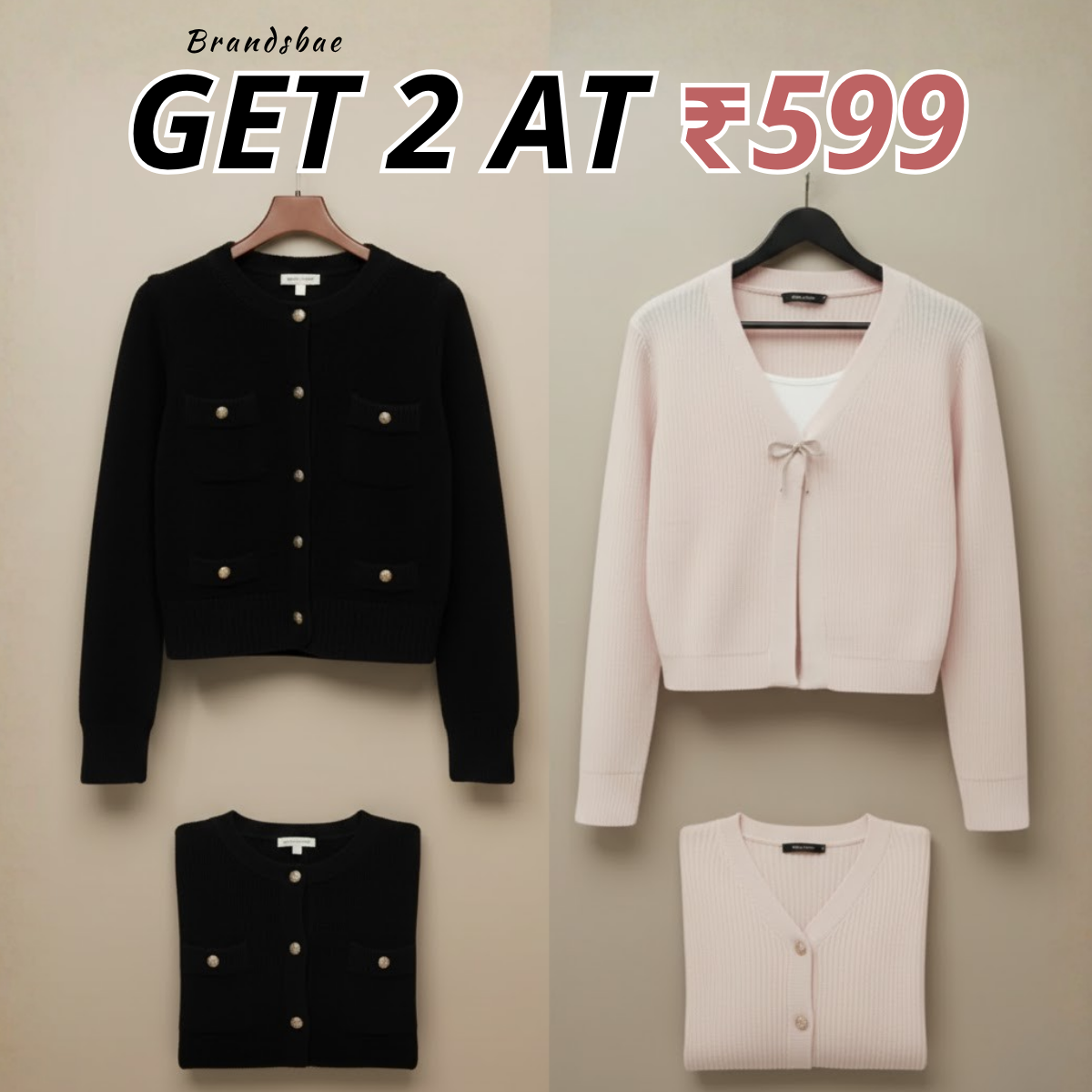 Combo Cardigans Pack of 2 - Double Warmth, One Price | Stylish & Cozy |C-09