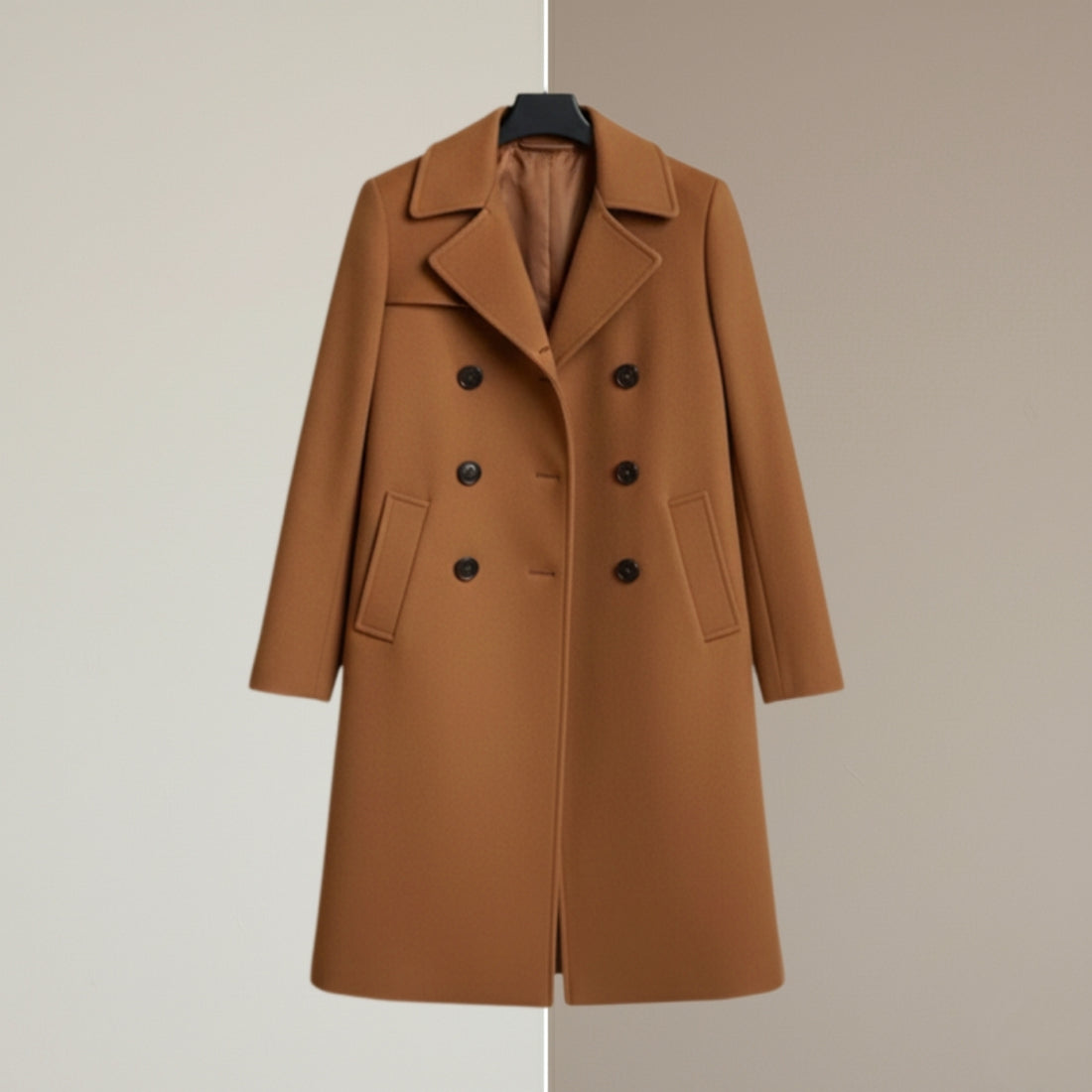 Women's Winter Trench Coat - Stylish & Warm |Camel Brown | TC-04