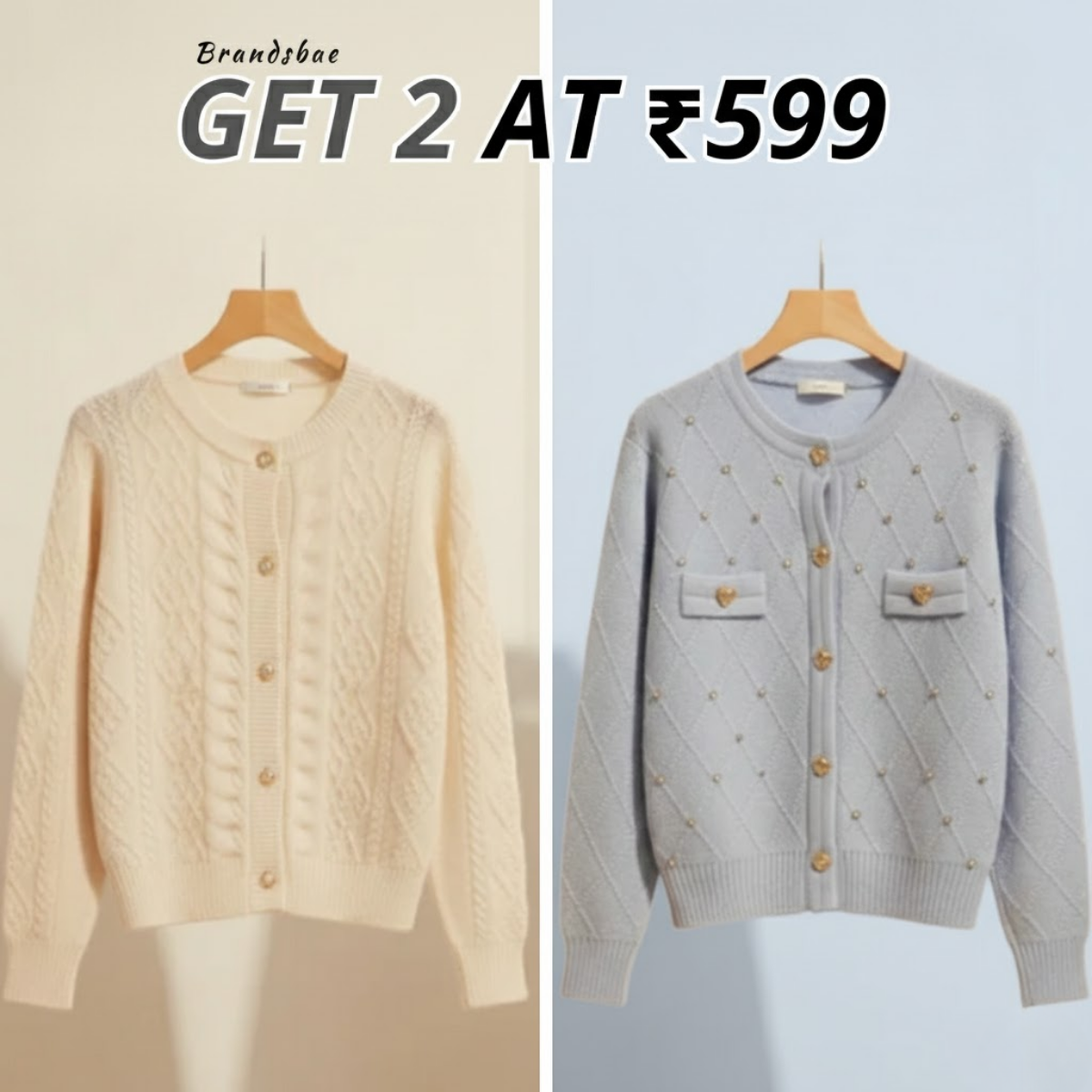 2 Pack Winter Cardigan Set – Lightweight & Warm |CR-06