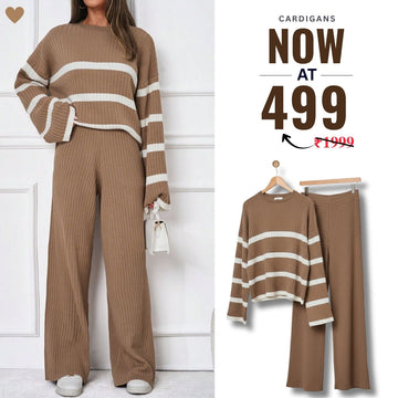 Winter Co-ord Sets for Women : Cozy Chic | Brown | WCS-05