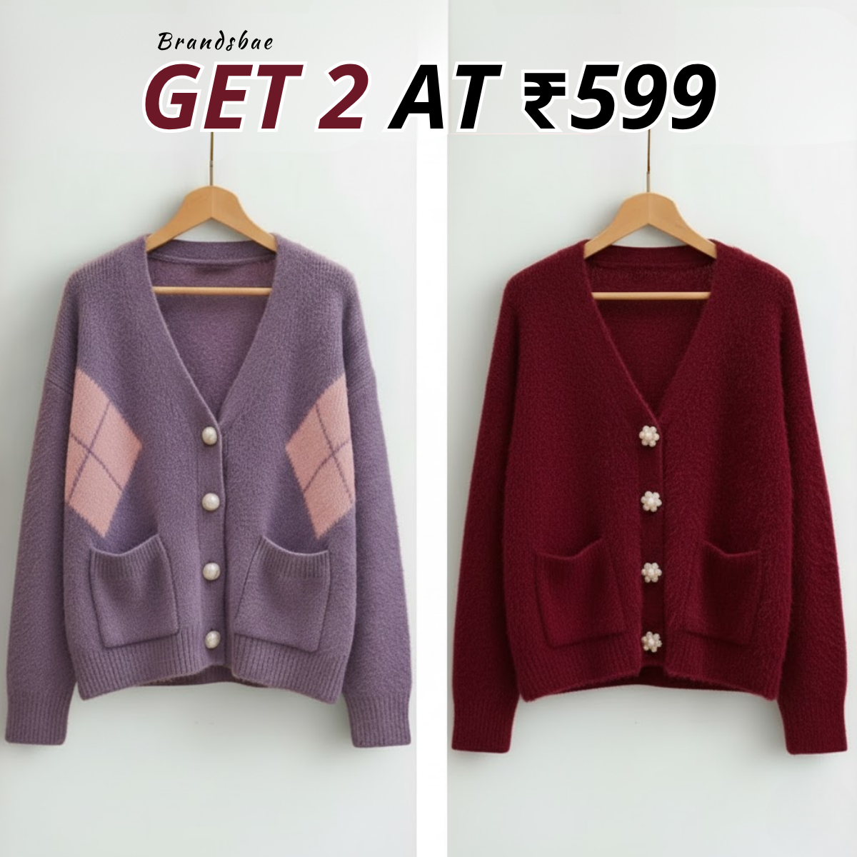 2 Pack Winter Cardigan Set – Lightweight & Warm |CR-14