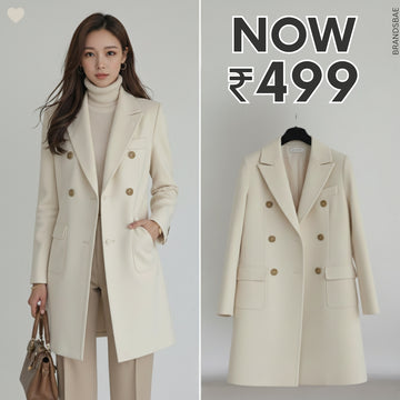 Women's Winter Trench Coat - Stylish & Warm| Cream |TC-01