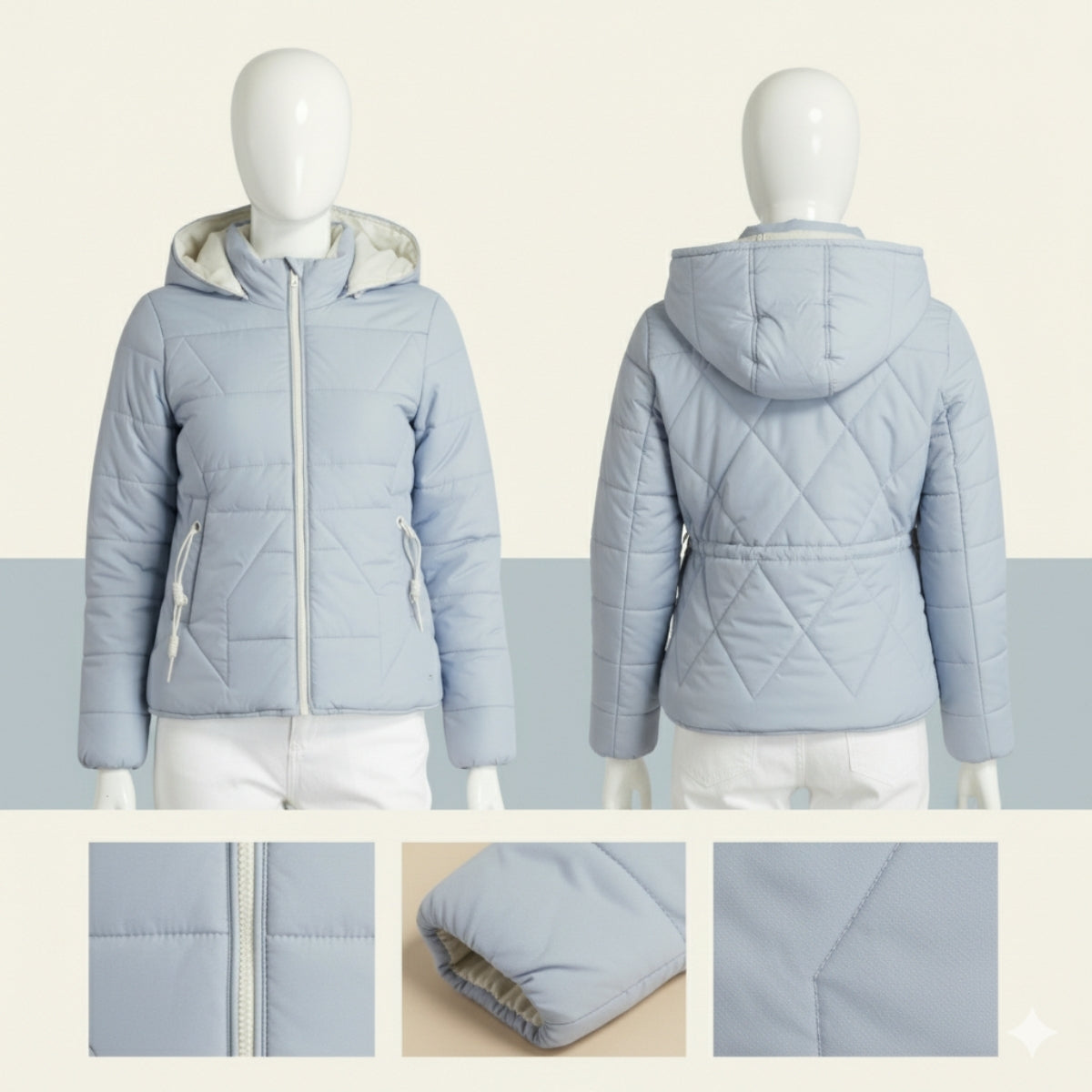 Luxe Zipper Jackets Collection | Sky-Blue |  ZJ-06