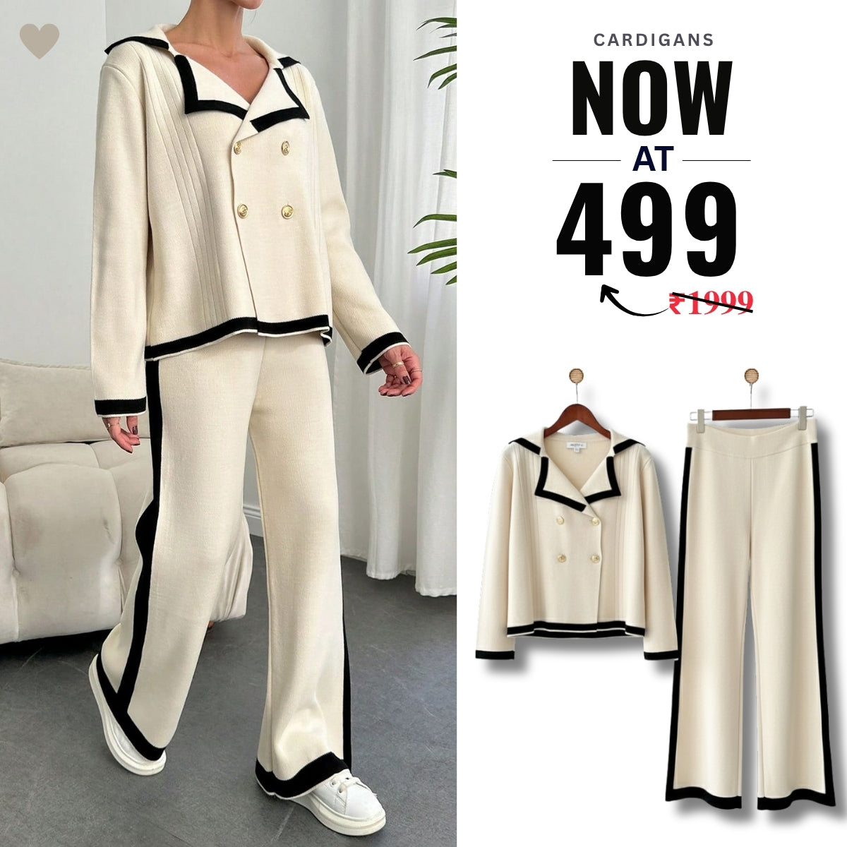 Winter Co-ord Sets for Women : Cozy Chic | Dark-Grey | WCS-07