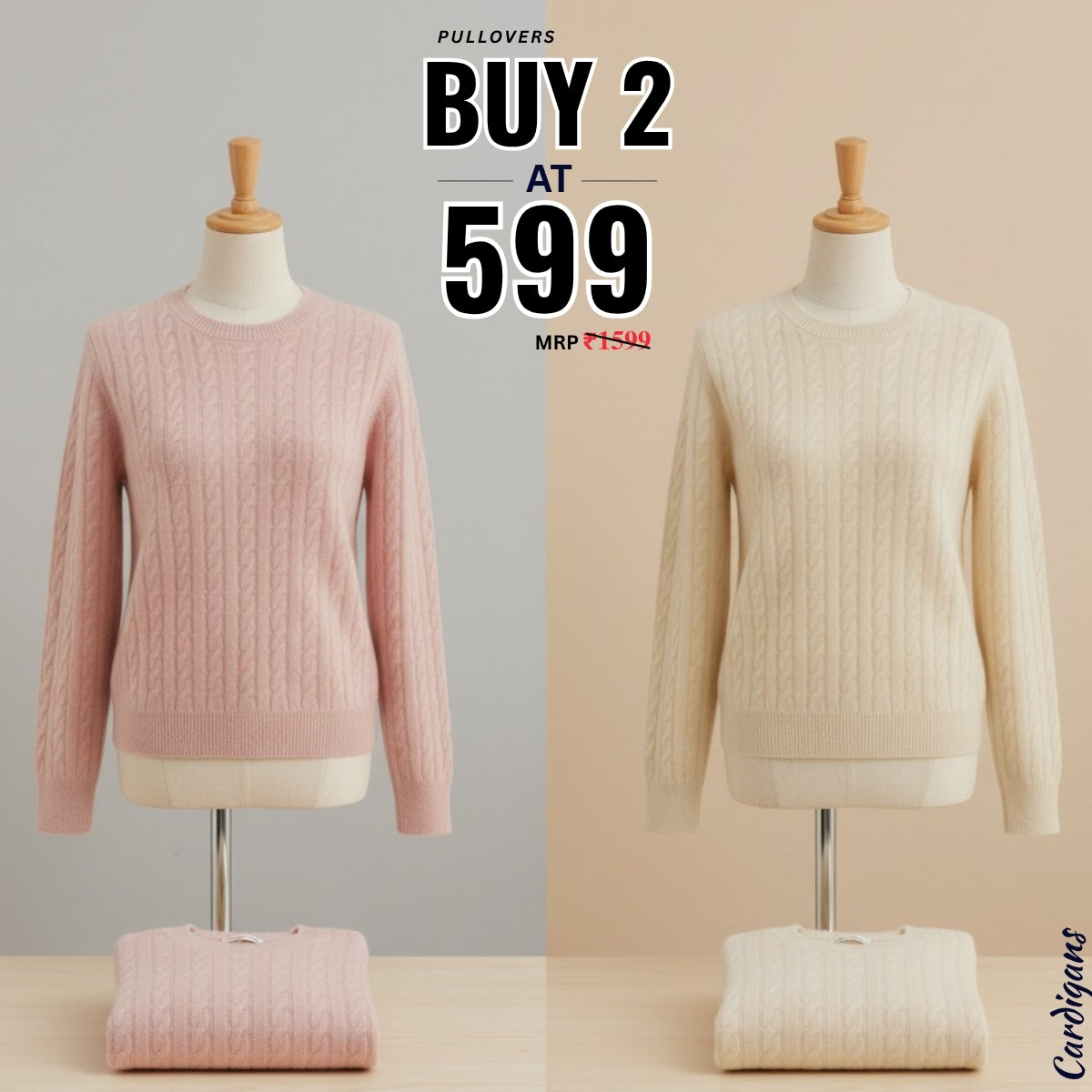 Pack of 2 Premium Pullover Sweaters - Comfortable & Trendy | PS-06