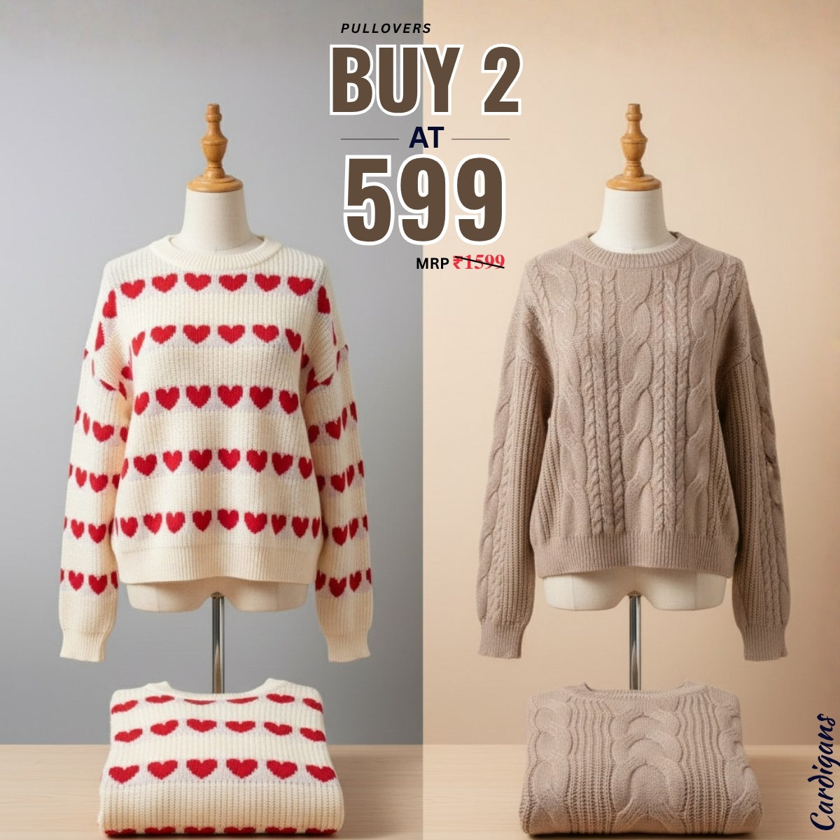 Pack of 2 Premium Pullover Sweaters - Comfortable & Trendy | PS-07