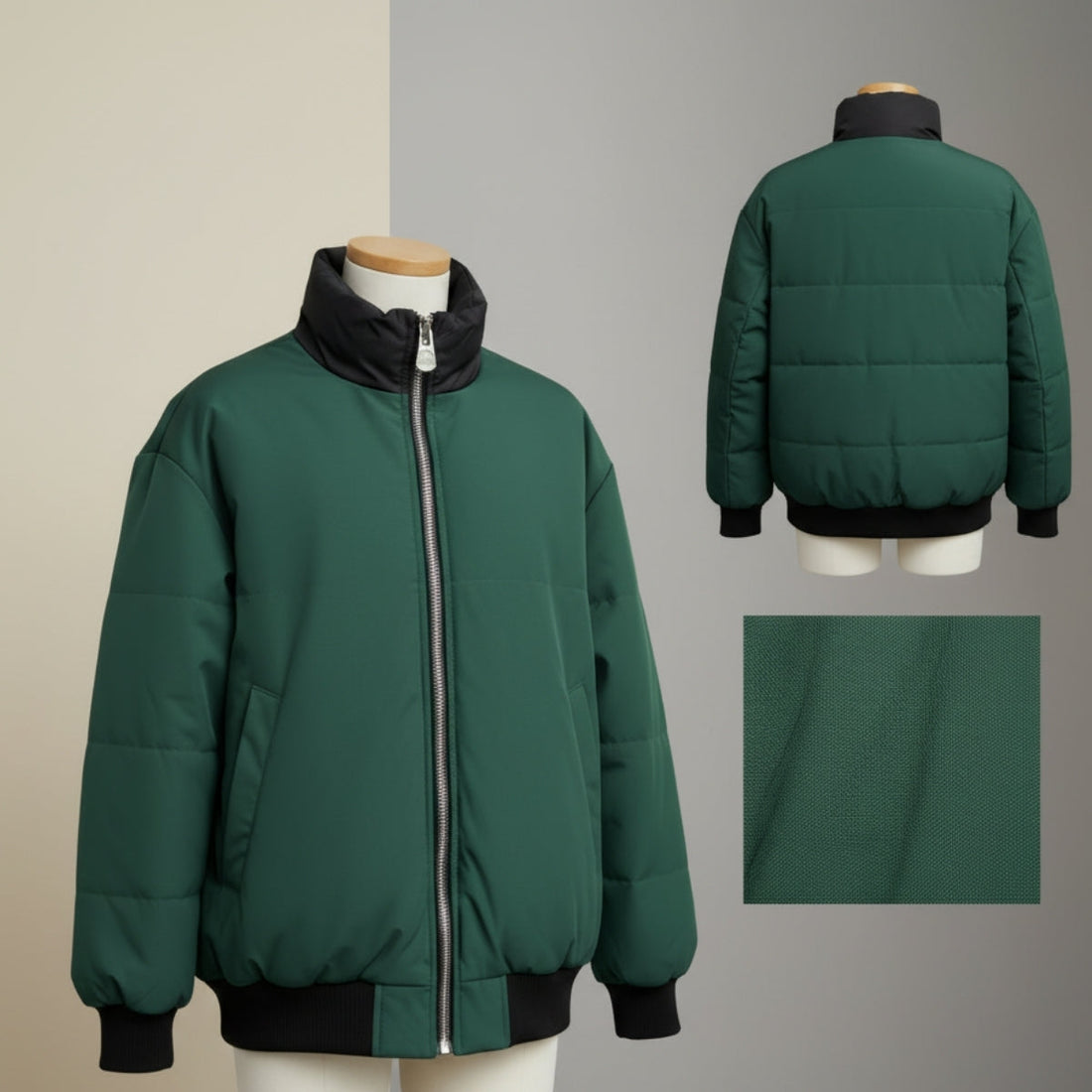 Luxe Zipper Jackets Collection | Teal-Green |  ZJ-08