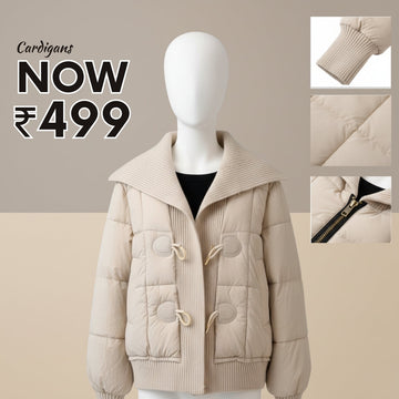 Luxe Zipper Jackets Collection | Beige |  ZJ-09