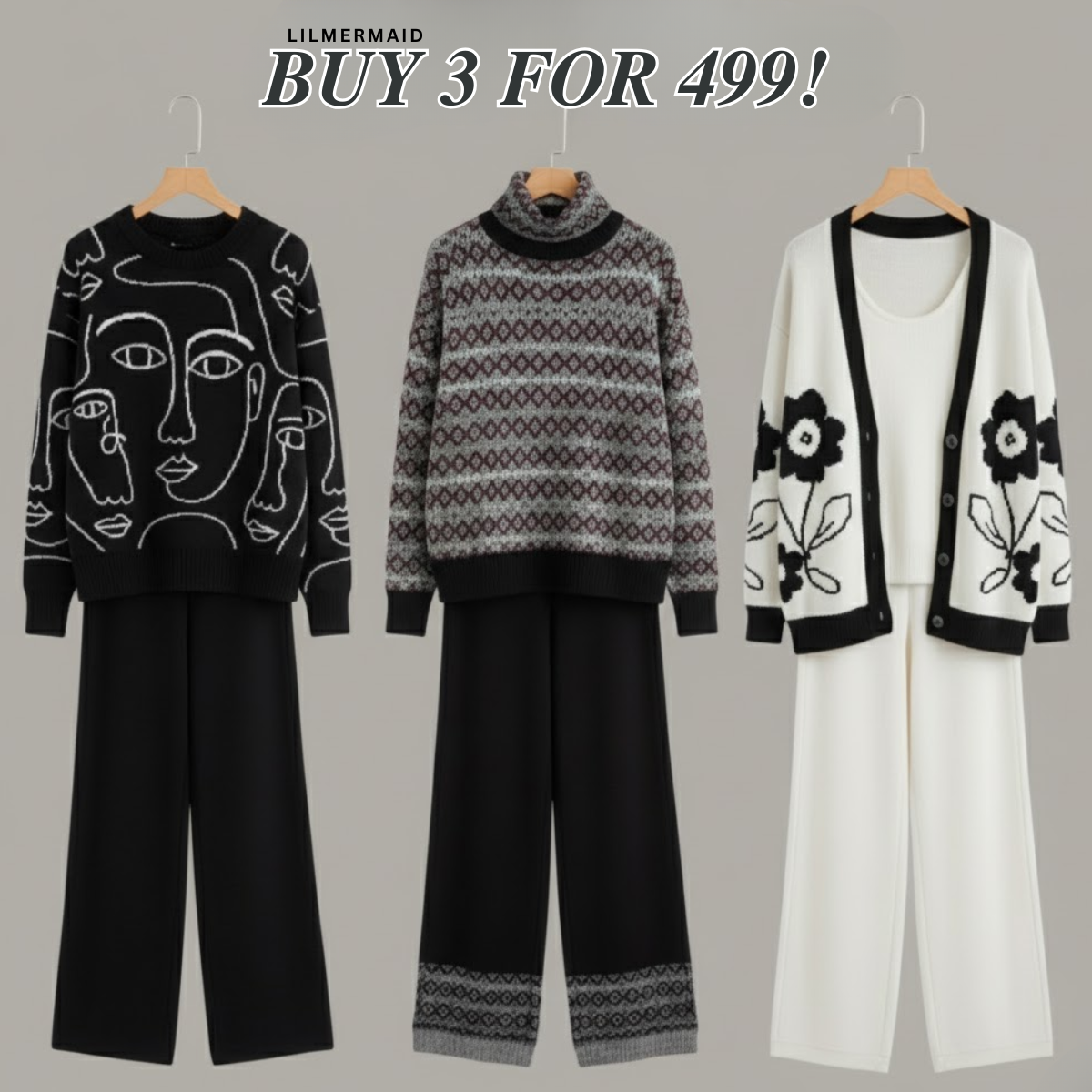 Trendy Women’s Winter Co-ord Set 3 Pack – Perfect Warmth & Style | CS-07