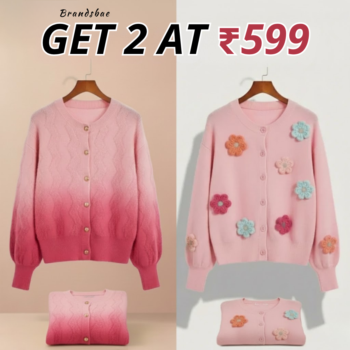 Combo Cardigans Pack of 2 - Double Warmth, One Price | Stylish & Cozy |C-08
