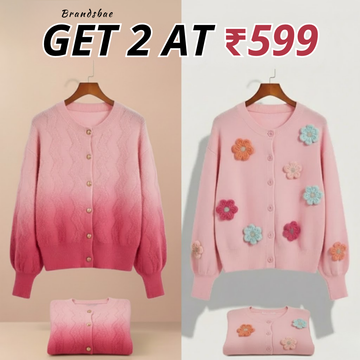 Combo Cardigans Pack of 2 - Double Warmth, One Price | Stylish & Cozy |C-08
