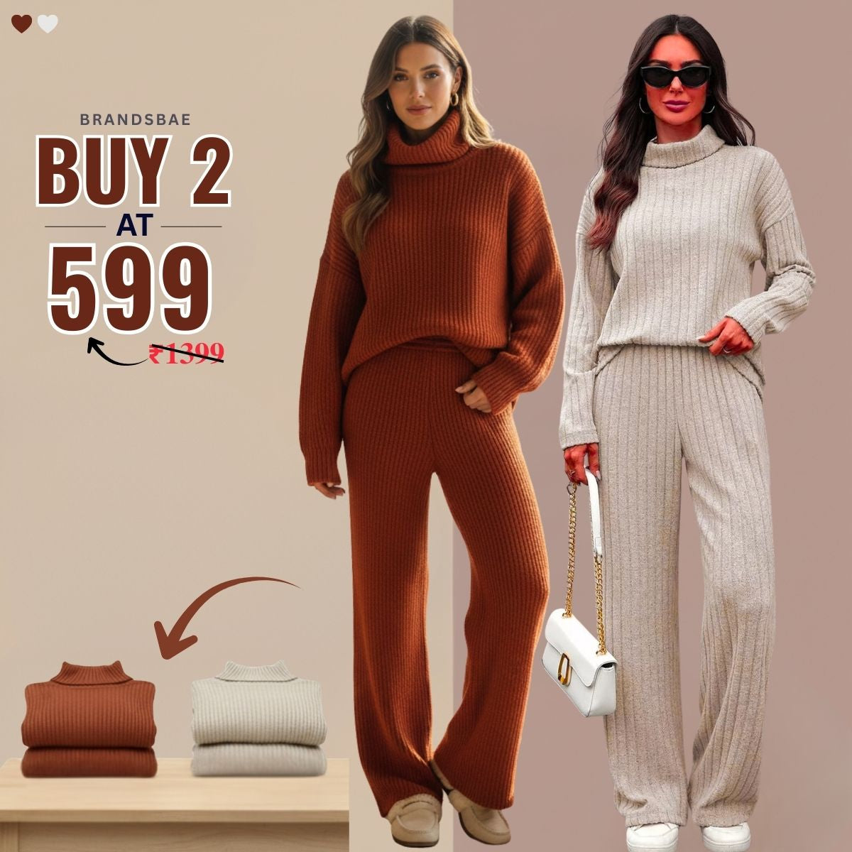 Pack of 2 Women’s Winter Co-ord Sets |CSW-02