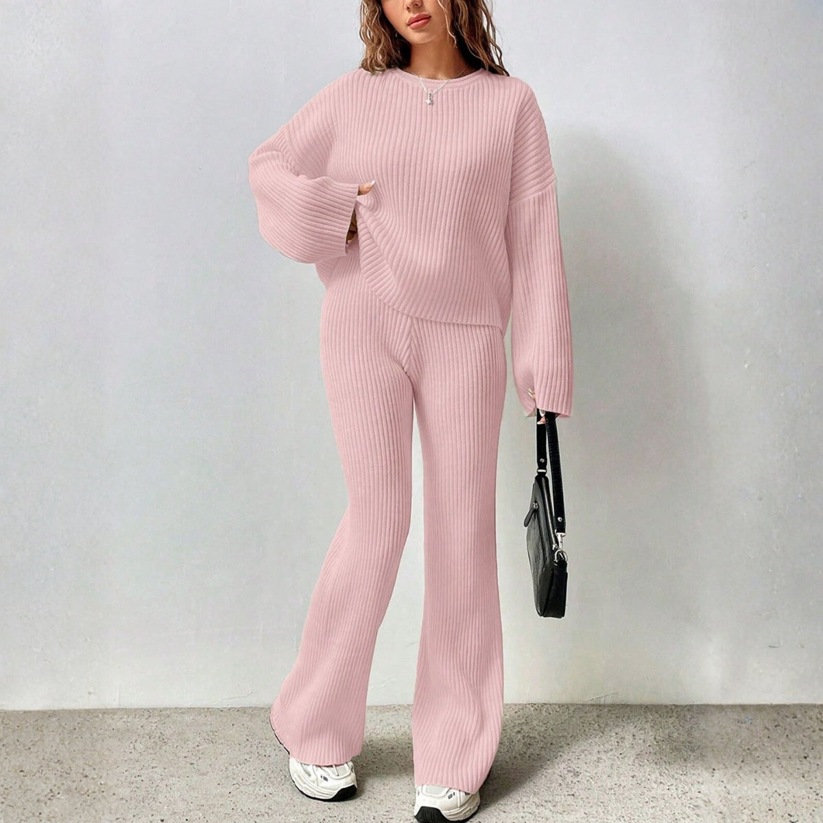 Winter Co-ord Sets for Women : Cozy Chic | Baby Pink | WCS-10
