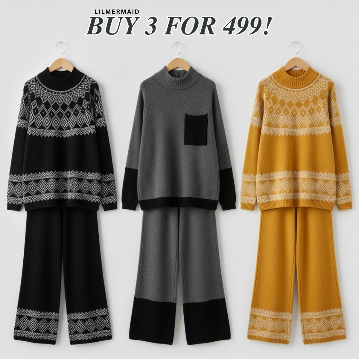 Trendy Women’s Winter Co-ord Set 3 Pack – Perfect Warmth & Style | CS-03