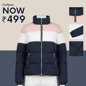 Luxe Zipper Jackets Collection | Pink-Blue |  ZJ-12