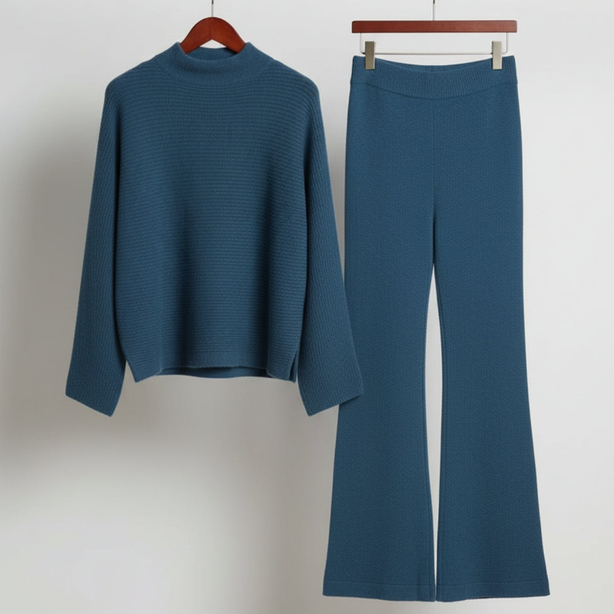Winter Co-ord Sets for Women : Cozy Chic | Dusty Blue | WCS-13