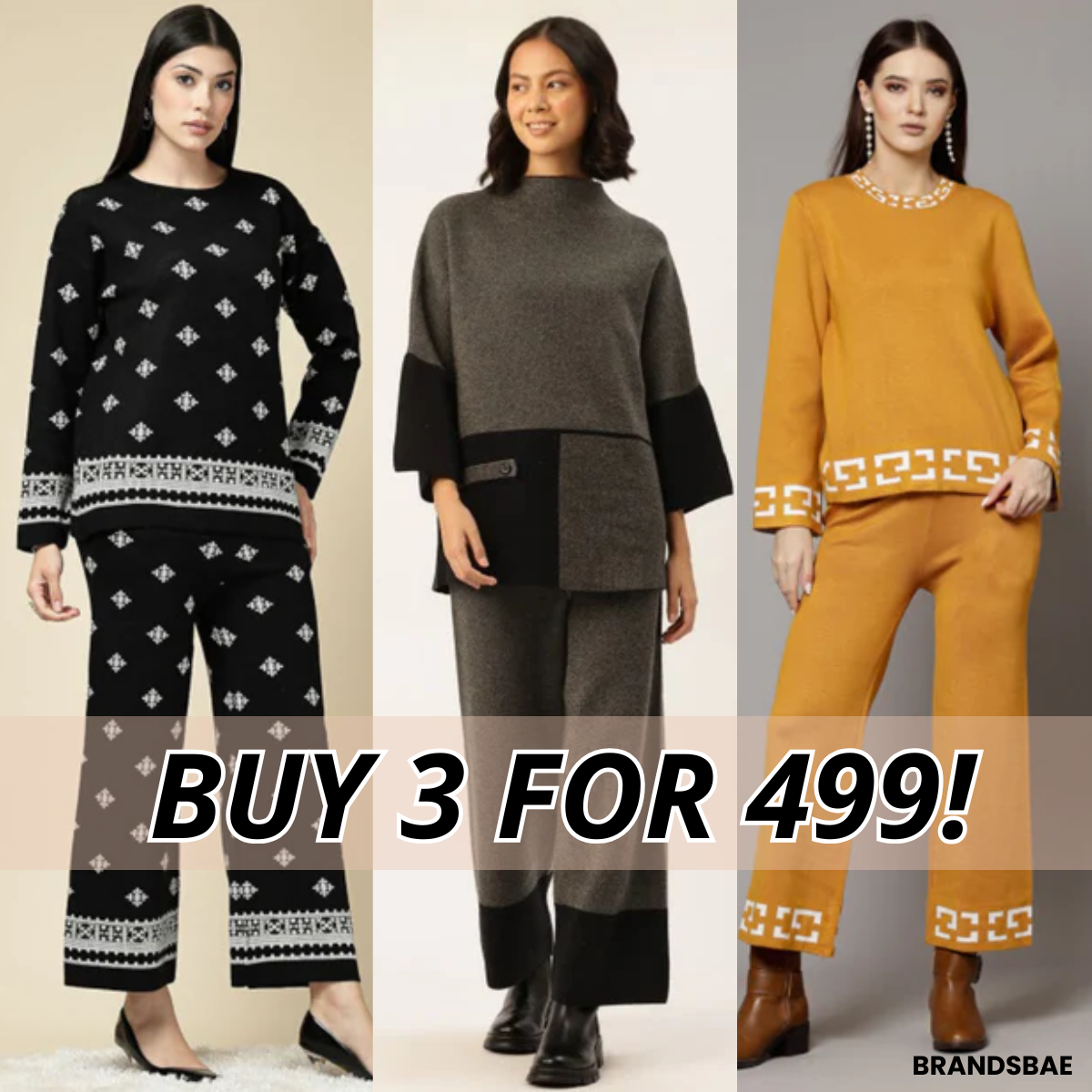 Winter Warmth Trio | Stylish 3-Piece Women’s Co-Ord Set | WC-10