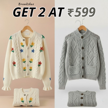 Combo Cardigans Pack of 2 - Double Warmth, One Price | Stylish & Cozy |C-07