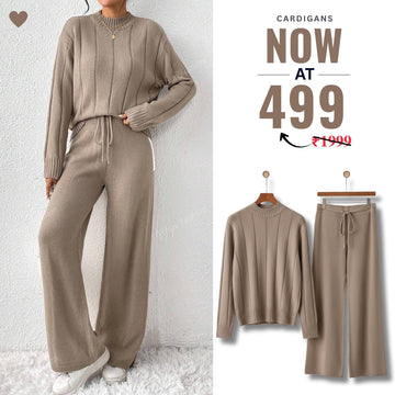 Winter Co-ord Sets for Women : Cozy Chic | Warm Light Brown | WCS-15