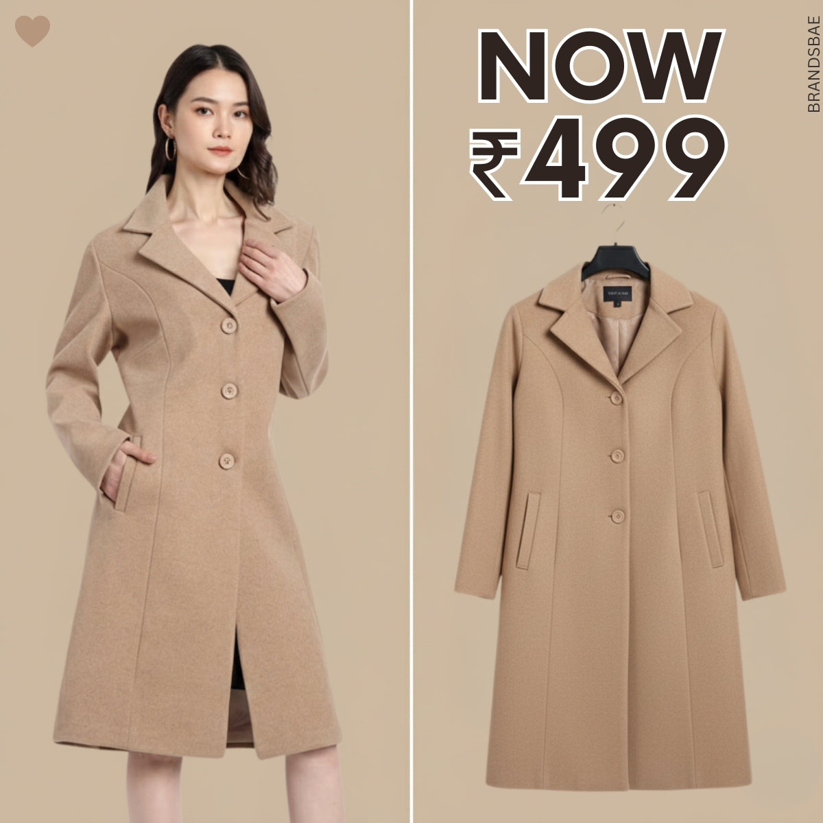 Women's Winter Trench Coat - Stylish & Warm | Warm-Beige | TC-02