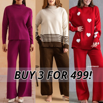 Luxe Winter Women’s 3 Co-ord Set Trio – Stylish Layering Essentials|CO-04