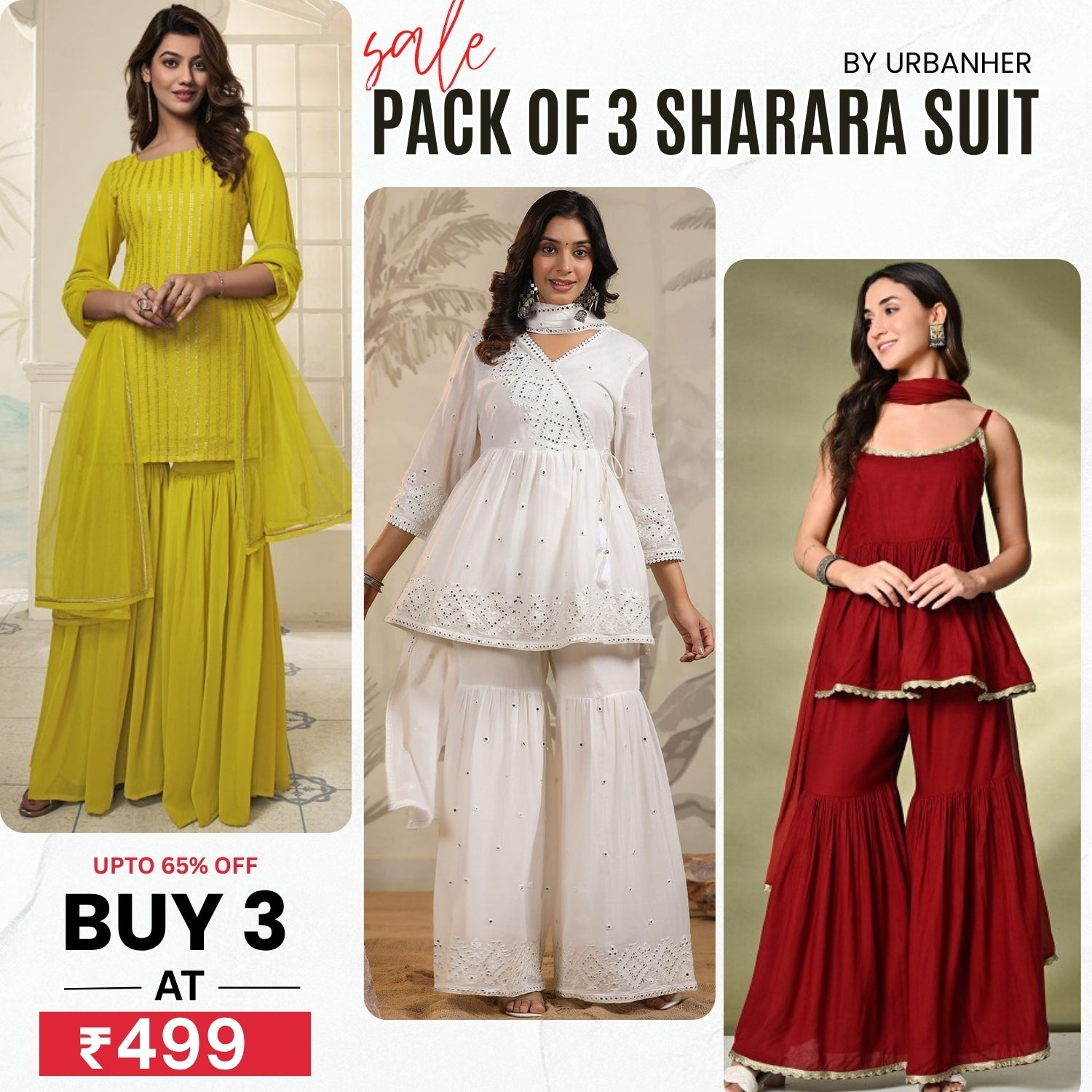 3-Piece Cotton Sharara Set with Dupatta for Women – Soft, Comfortable & Stylish Combo Pack | SD-06