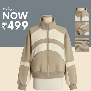 Luxe Zipper Jackets Collection | BEIGE |  ZJ-02