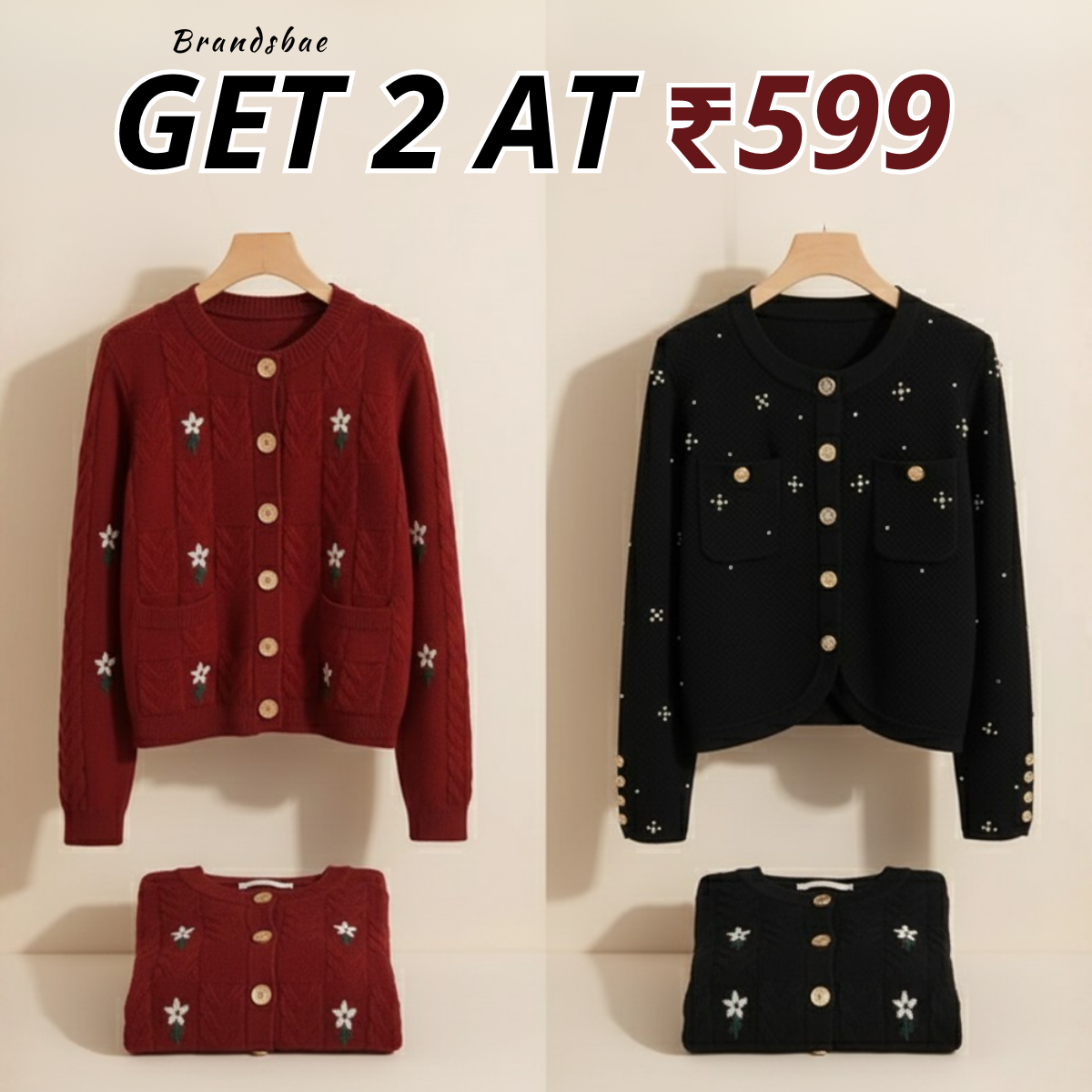 Winter Ready Combo Cardigan Duo | Lightweight Comfort |C0-09