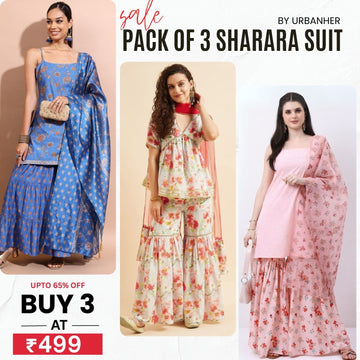 3-Piece Cotton Sharara Set with Dupatta for Women – Soft, Comfortable & Stylish Combo Pack | SD-07