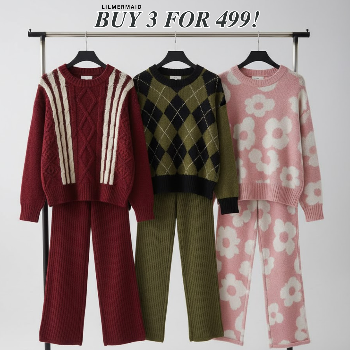 Trendy Women’s Winter Co-ord Set 3 Pack – Perfect Warmth & Style | CS-09