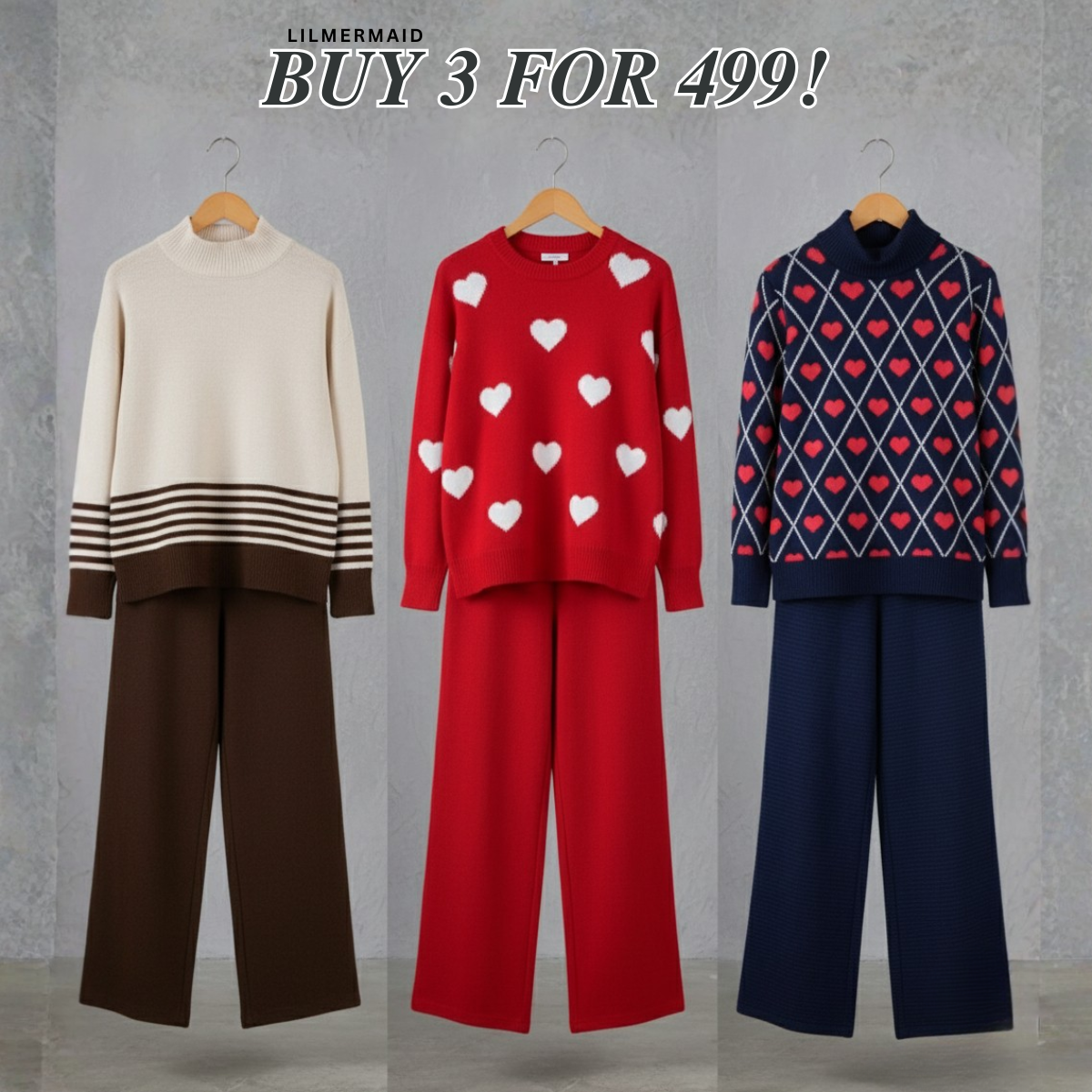 Trendy Women’s Winter Co-ord Set 3 Pack – Perfect Warmth & Style | CS-02