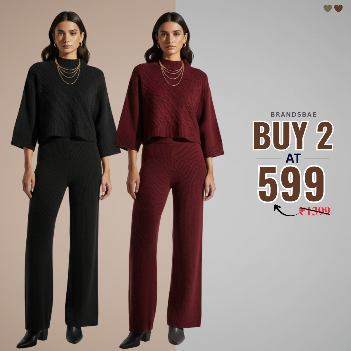 Pack of 2 Women’s Winter Co-ord Sets |CSW-11
