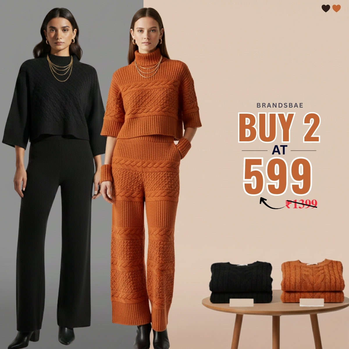 Pack of 2 Women’s Winter Co-ord Sets |CSW-10