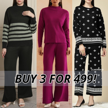 Luxe Winter Women’s 3 Co-ord Set Trio – Stylish Layering Essentials|CO-09