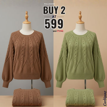 Pack of 2 Premium Pullover Sweaters - Comfortable & Trendy | PS-12